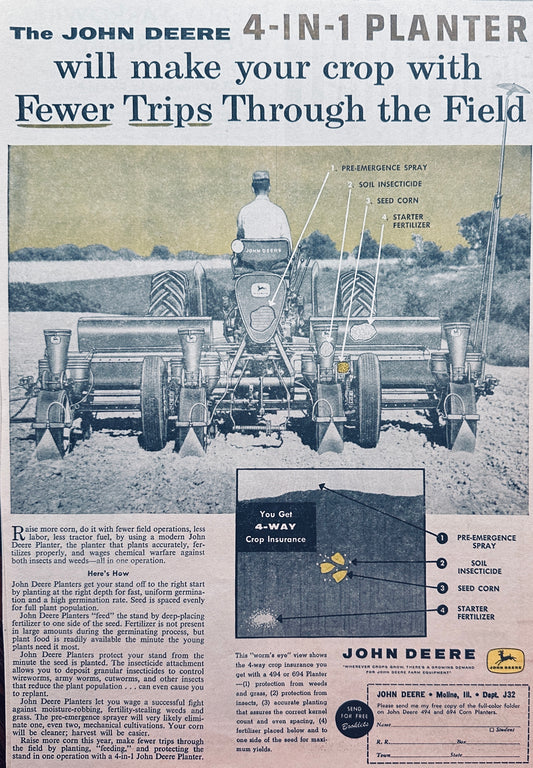 1959 John Deere 4-N-1 Planter 494 or 694 Vintage Ad #954