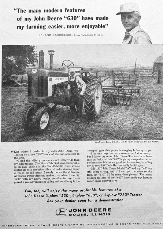 1959 John Deere Model 630 Tractor Testimonial Vintage Ad #950