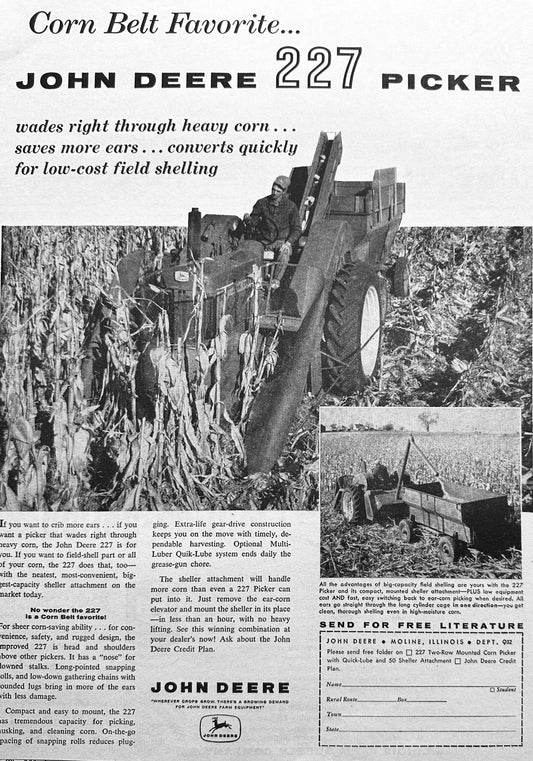 1959 John Deere 227 Picker - Corn Belt Favorite - Vintage Ad #948