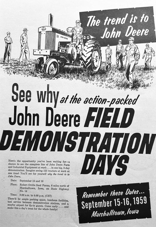 1959 John Deere Field Demonstraction Days Vintage Ad #946