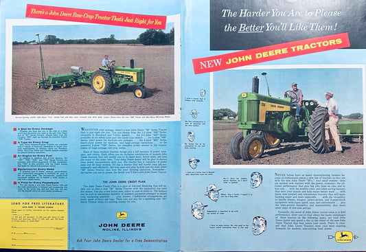 1962 Double Sided Centrfold Ad for New John Deere Tractors #960