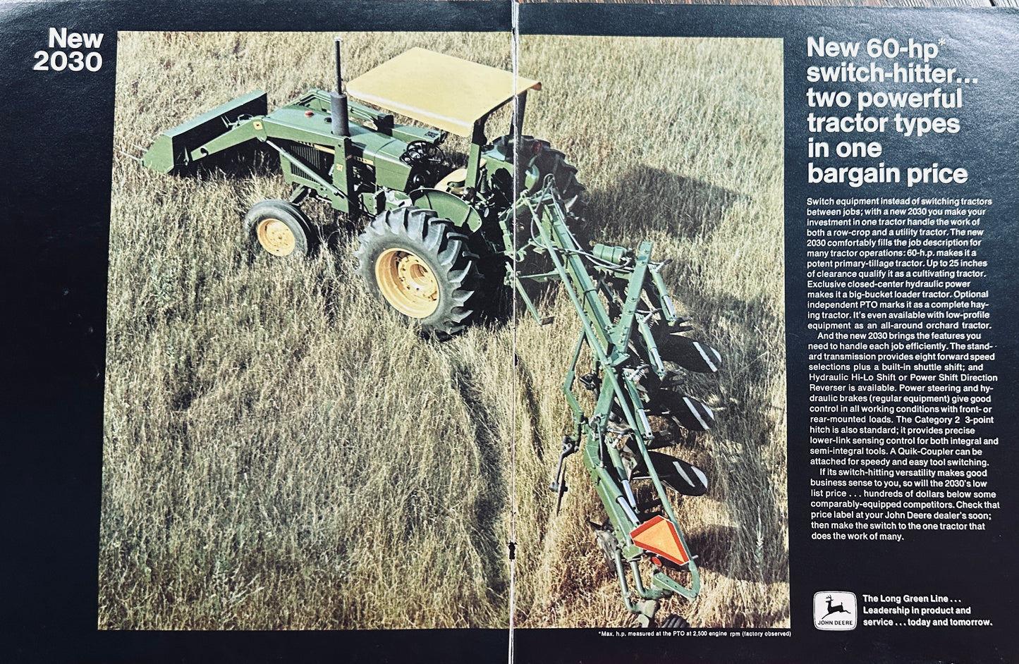 1972 2-Page John Deere 2030 Tractor Ad #962