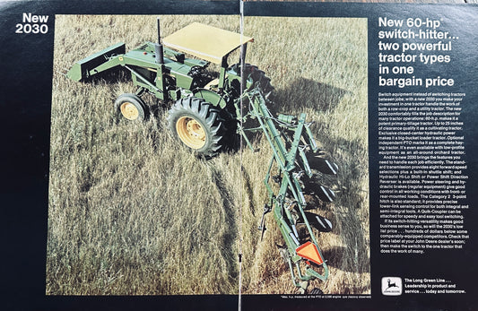 1972 2-Page John Deere 2030 Tractor Ad #962
