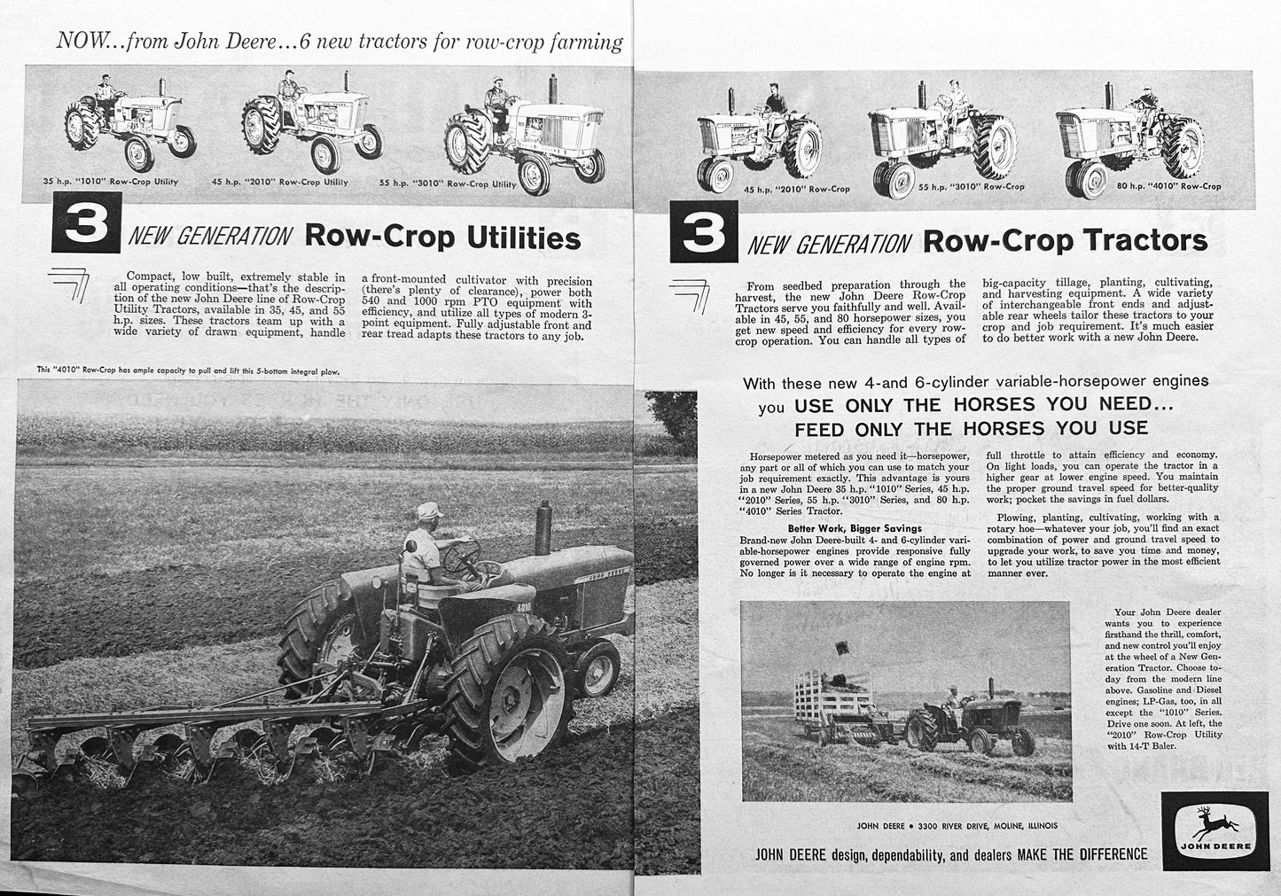 1961 2-Page Magazine Ad 6 New Tractors for RC Farming Vintage Ad #966