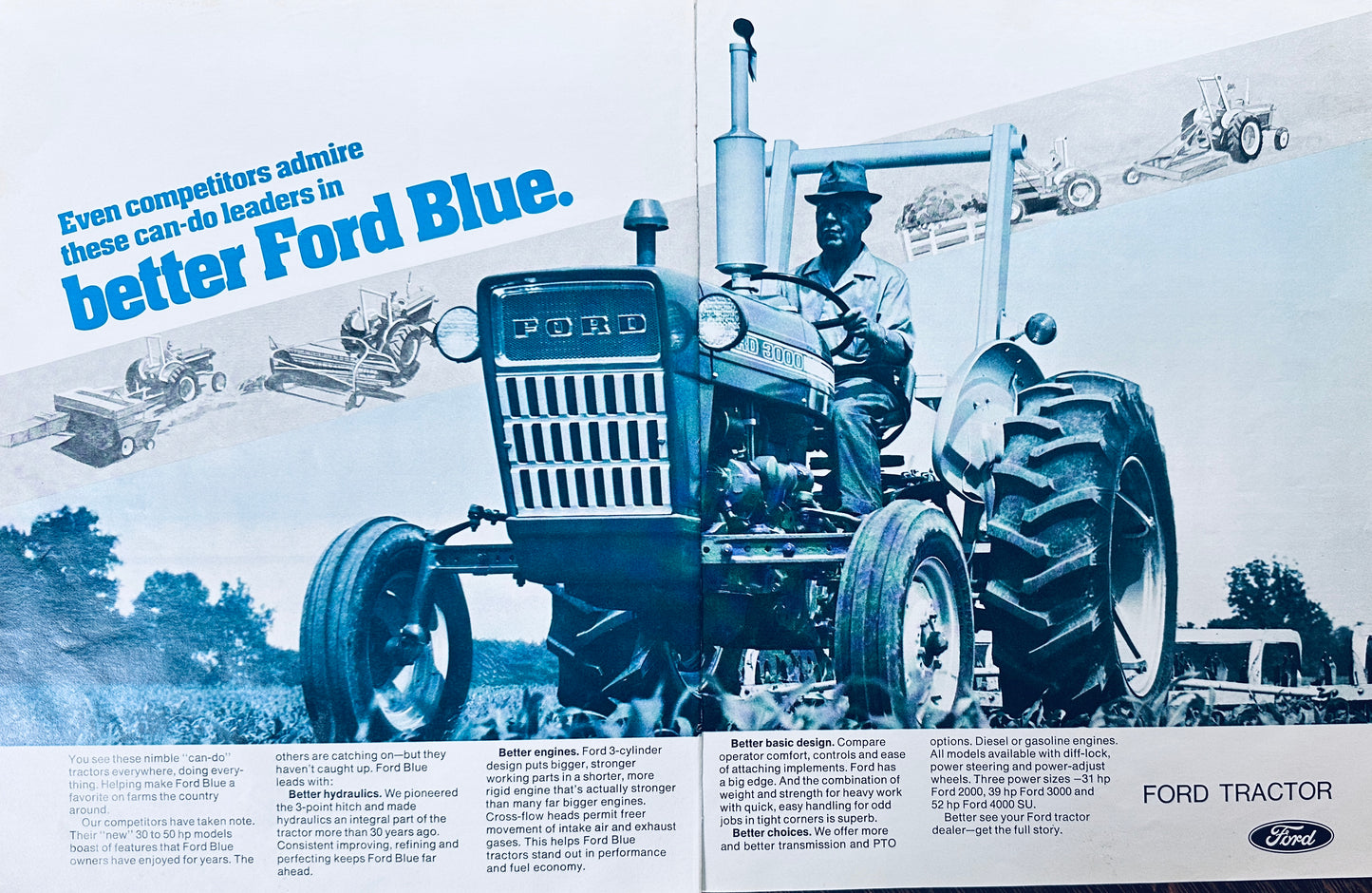 1972 Better Ford Blue 2- Page 39Hp 3000 Tractor - Ad # 982