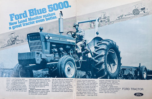 1972 2-Page Ford 5000 67Hp Vintage 2-Page Ad #985