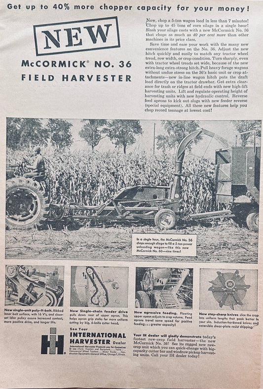 1958 International Harvester McCormick No. 36 Field Harvester #1007