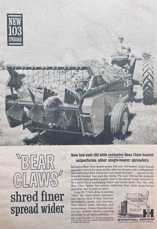 1963 International Harvester 103 Spreader with Bear Claws #1013