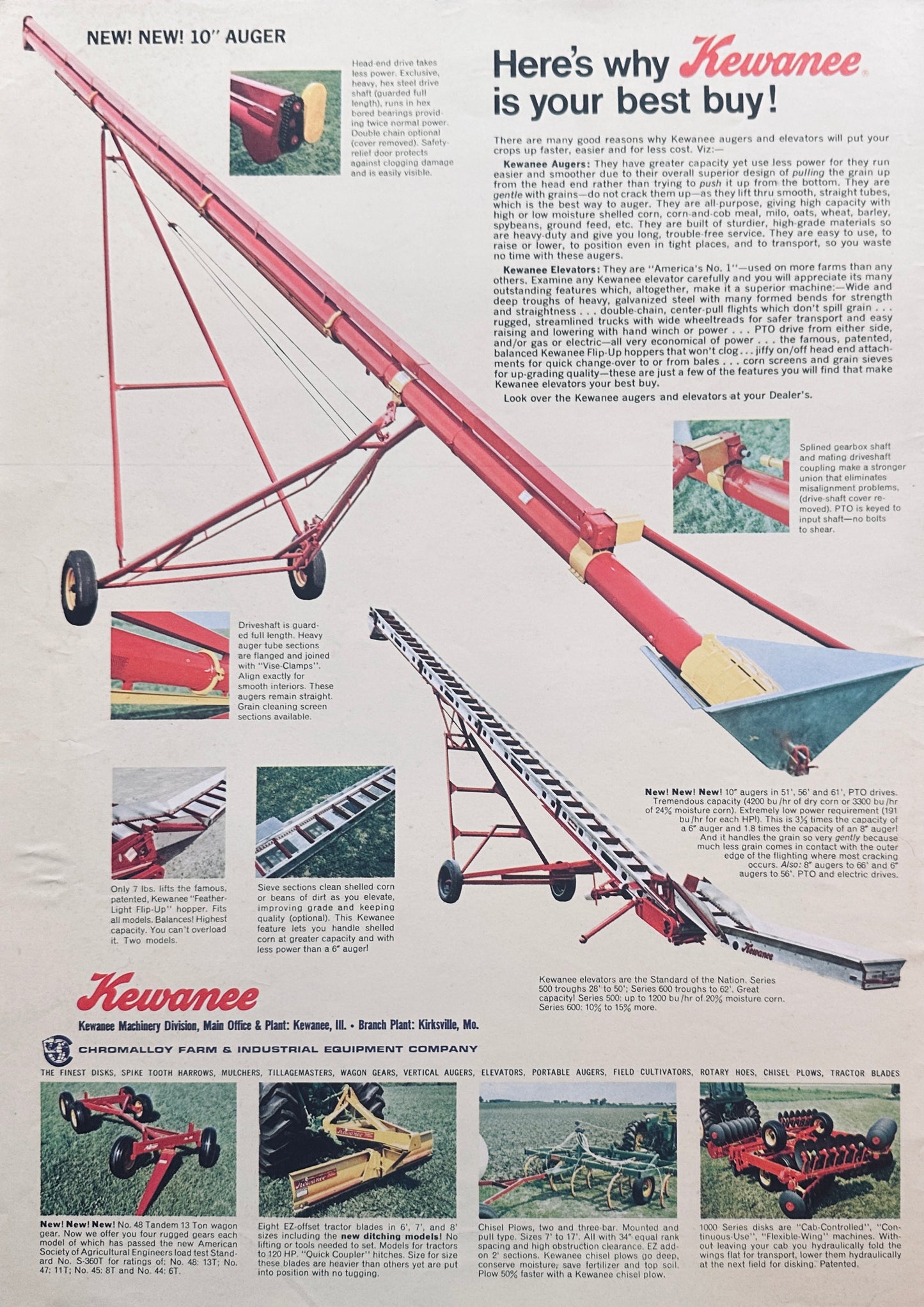 Lot of (5) Vintage Kewanee Farm Equipment Ads 1954 - 1975 #1042