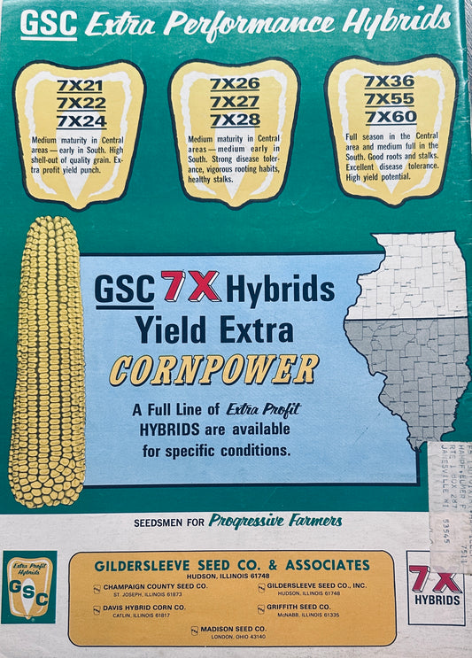 GSC Gildersleeve Seed Co, Hudson, IL 7x Hybrid Seed Corn #1045