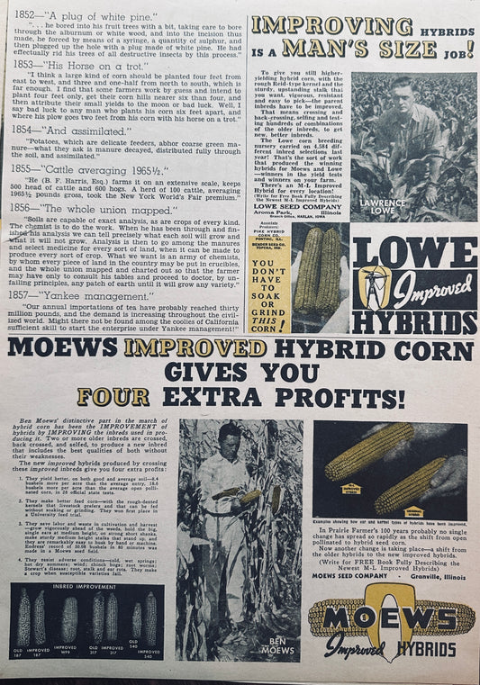 1941 (2) Seed Ads + (1) Feed Ad Double Sided Page Moews, Lowe & Murphy's #1053