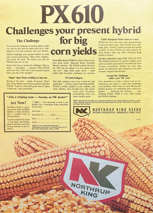 1975 Northrup King PX610 Variant Single Page Ad #1058