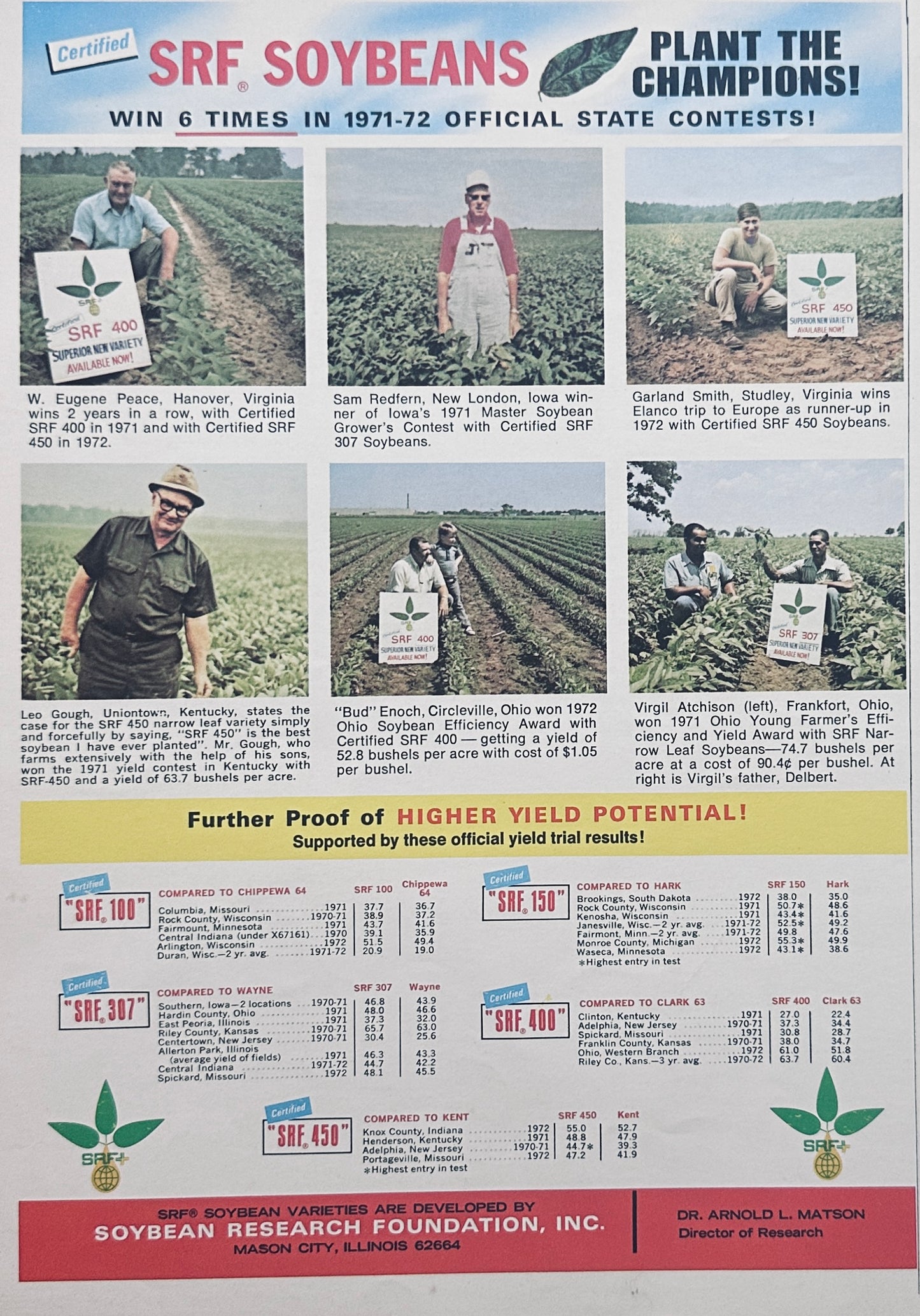 1973 PAG Pfister Seed Corn Hybrids & SRF Soybeans Mason City IL  #1066