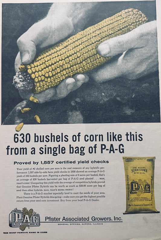 1959 Pfister PAG Certified Yield Checks - Vintage Ad #1067