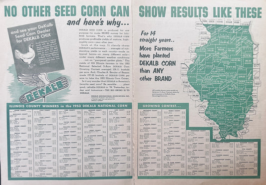 1954 Dekalb 2-Page Yield Results for Illinois 1953 Growing Season #1076