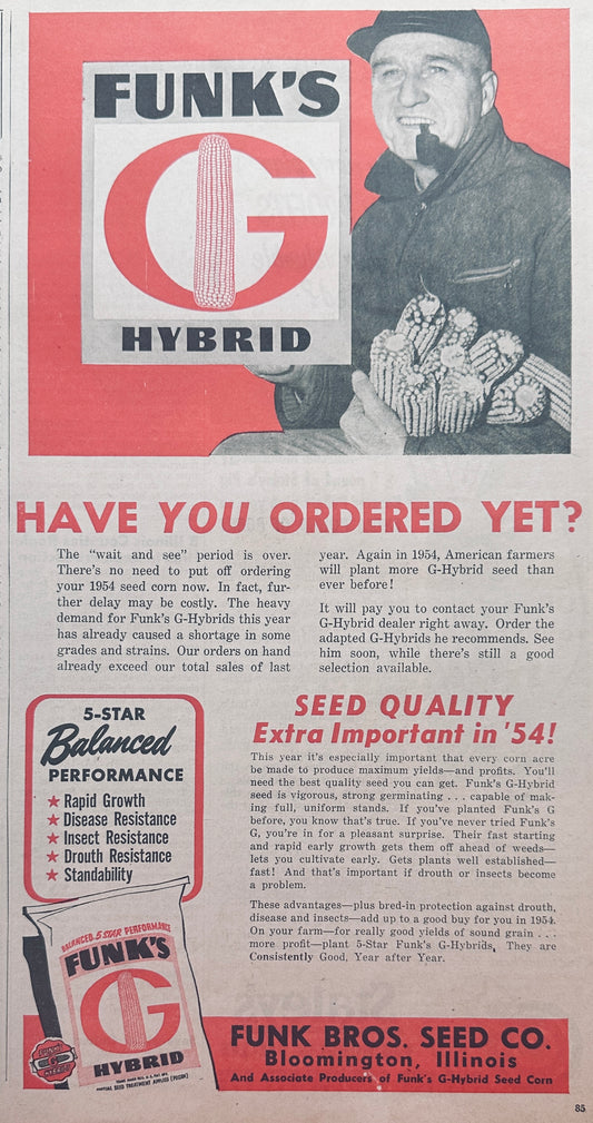 1954 Funk's G Hybrid Order Your Seed Today! Ad #1084