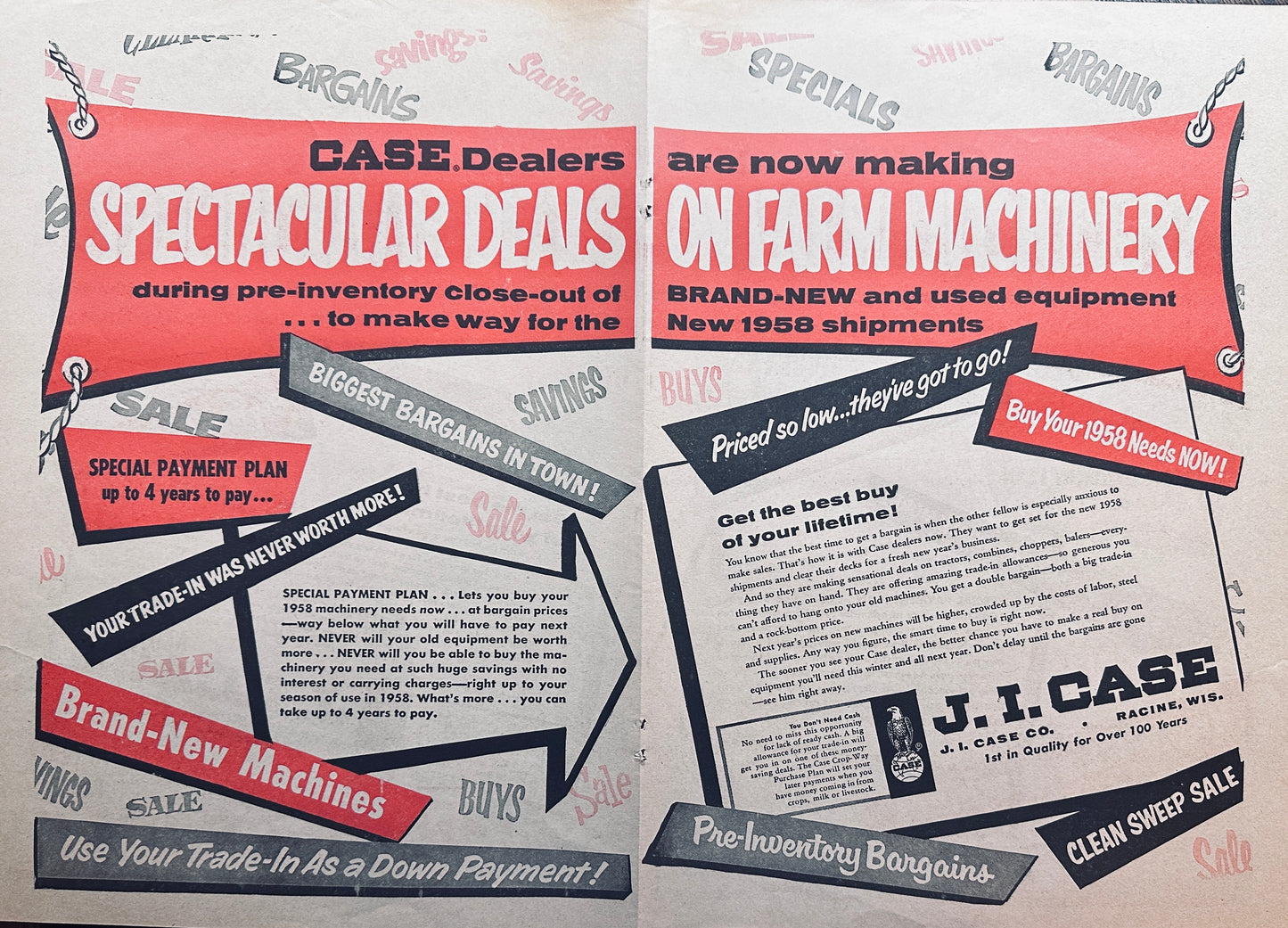 1957 Centerfold Case Dealer Trade-in Days Big Savings Vintage Ad #1093