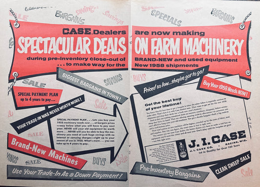 1957 Centerfold Case Dealer Trade-in Days Big Savings Vintage Ad #1093