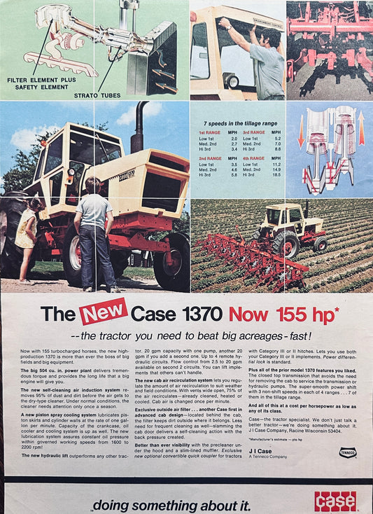 1973 (?) Case 1370 155hp Tractor Vintage Ad #1096