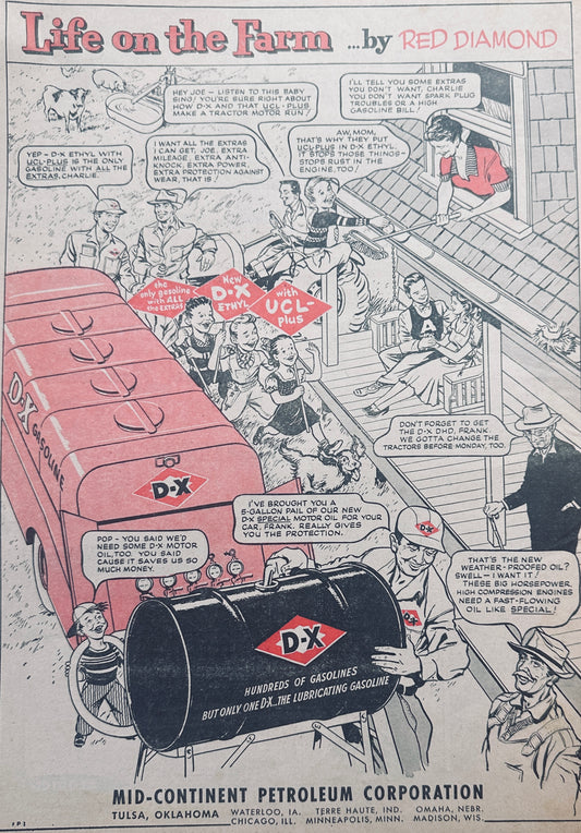 1954 Mid-Continent Petroleum Company D-X Gasoline Vintage AD #1102