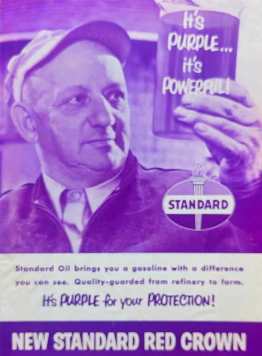 1954 Double-Side Full Color Centerfold ad Standard PUrple - Red Crown #1107