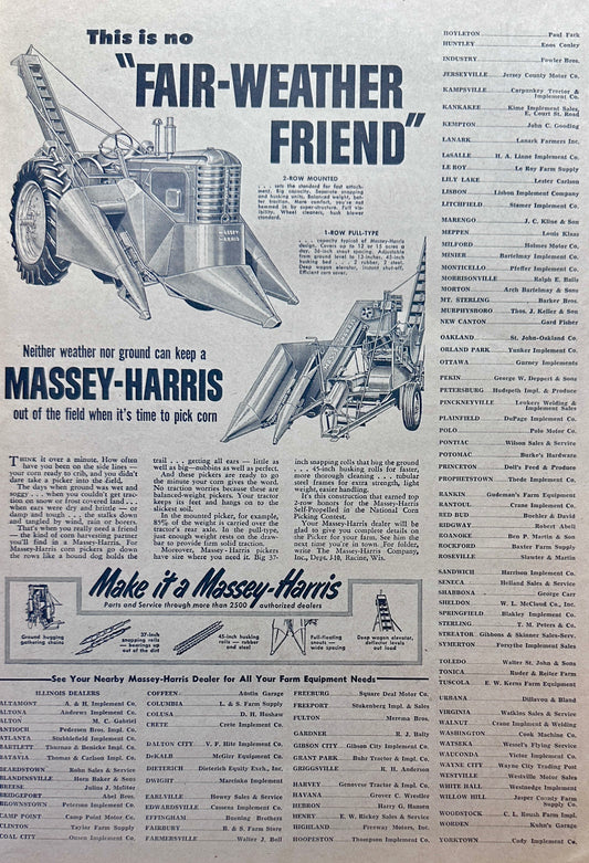 1954 Massey-Harris 1-Row & 2-Row Corn Pickers Ad #1120