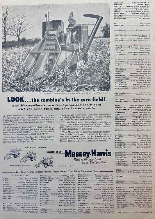 1955 Massey-Harris Self-Propelled Corn Combine 60, 80 and 90 Ad #1121