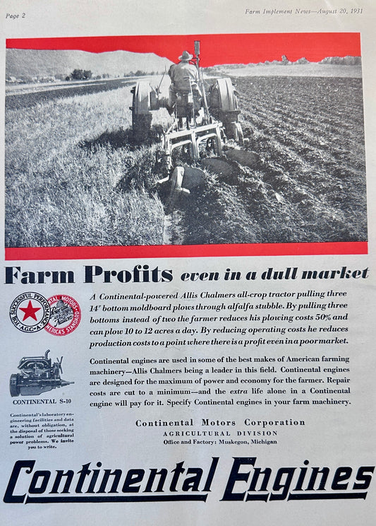 1931 Allis-Chalmers All Crop Tractor Powered By Continental S-10 Engine #1143