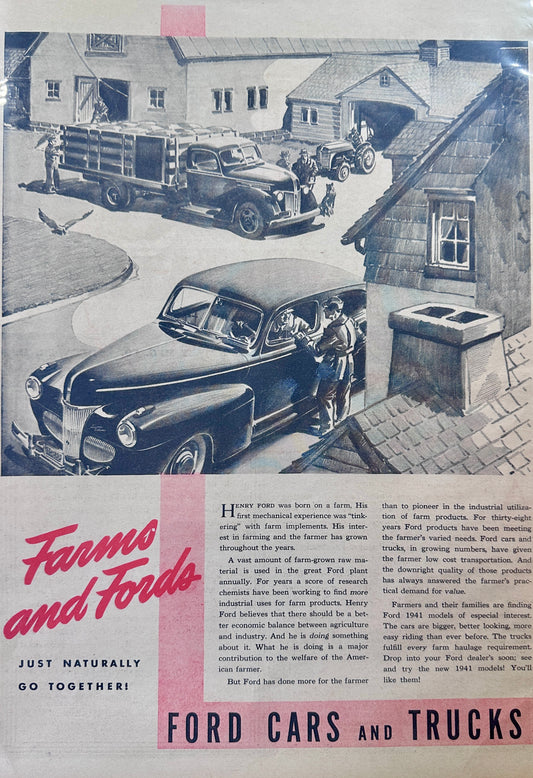 1941 Farms and Fords Vintage Ad #1164 Cars, Trucks & Tractors