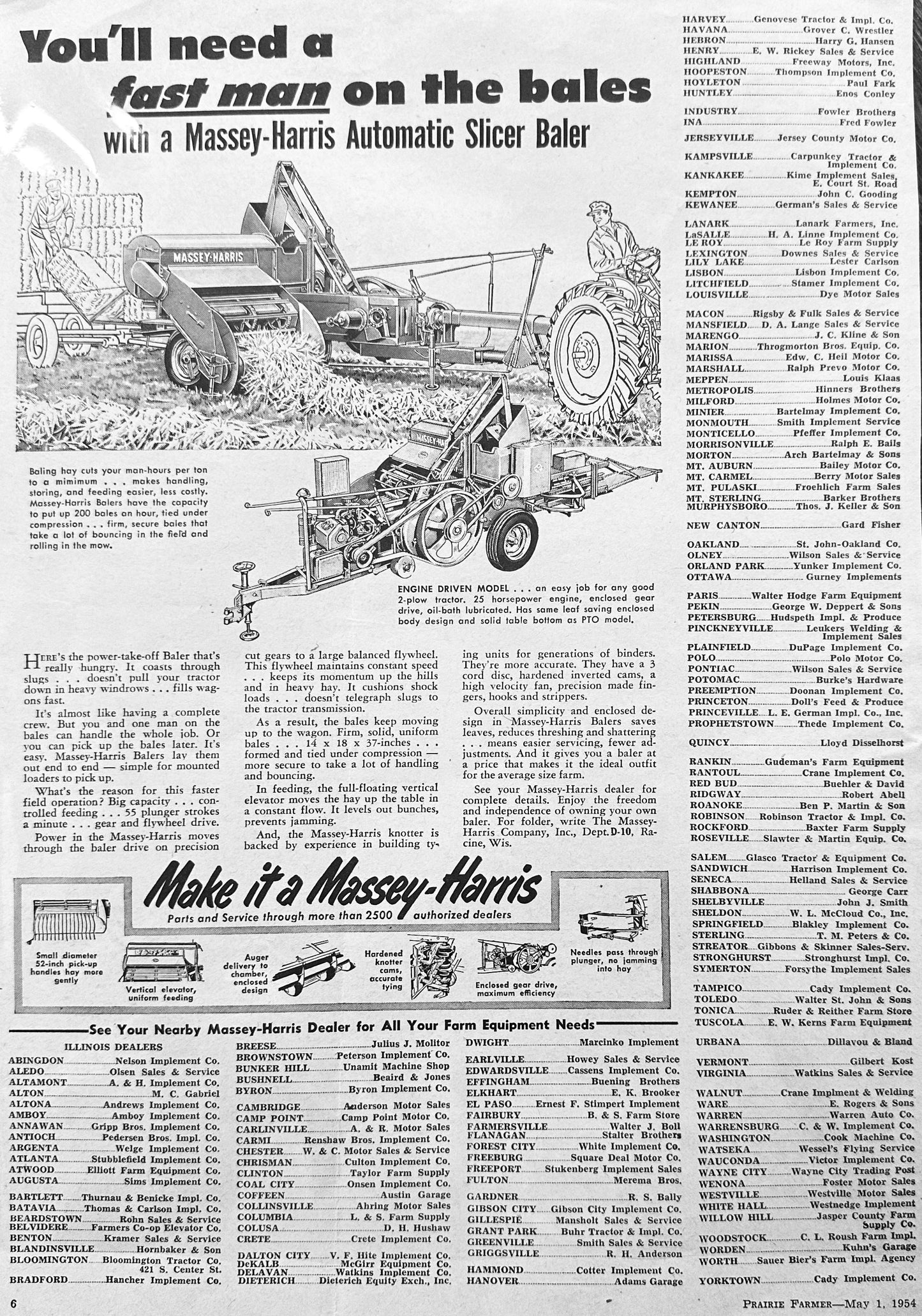 1954 International Harvester McCormick 141 & Massey-Harris Slicer-Baler Ads #1168