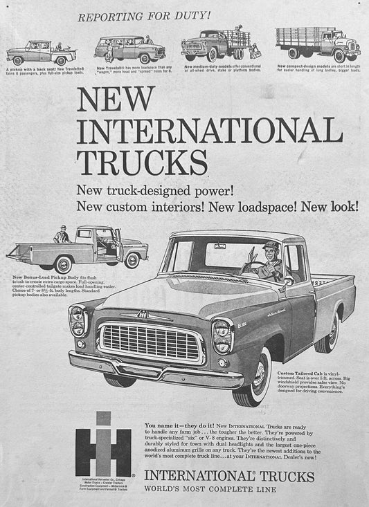 1959 International Line of Farm Trucks for 1959-60 6 Models Shown #1170