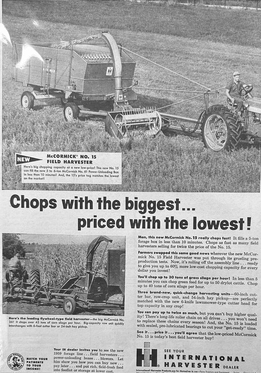 1959  International Harvester McCormick No 15 Field Harvester #1171