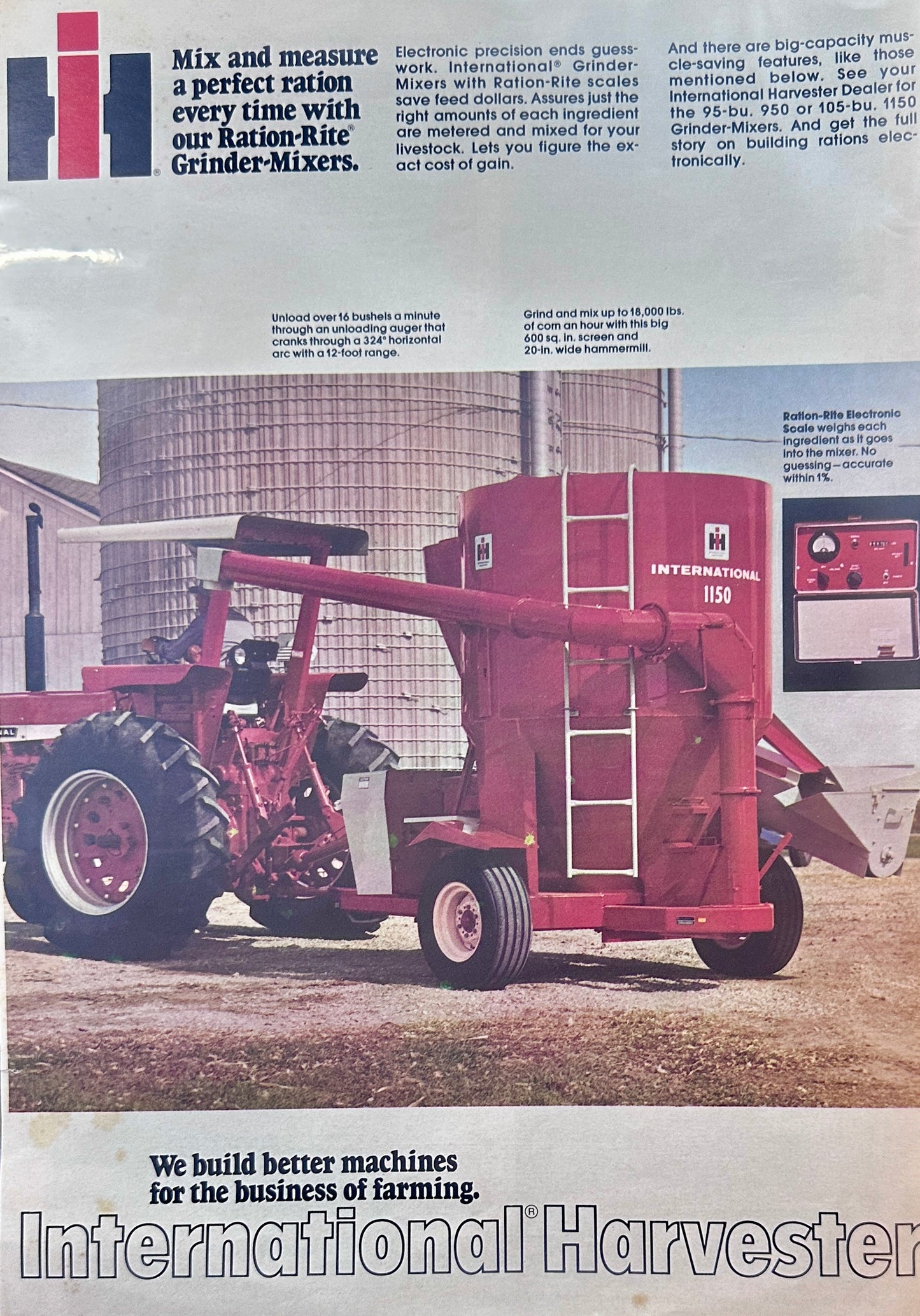 1973 International Harvester 1150 Ration-Rite Grinder-Mixer Ad #1173