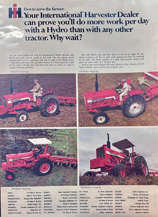 1971 International Harvester Hydro Series 544, 656, 826 and 1026 Tractors #1174