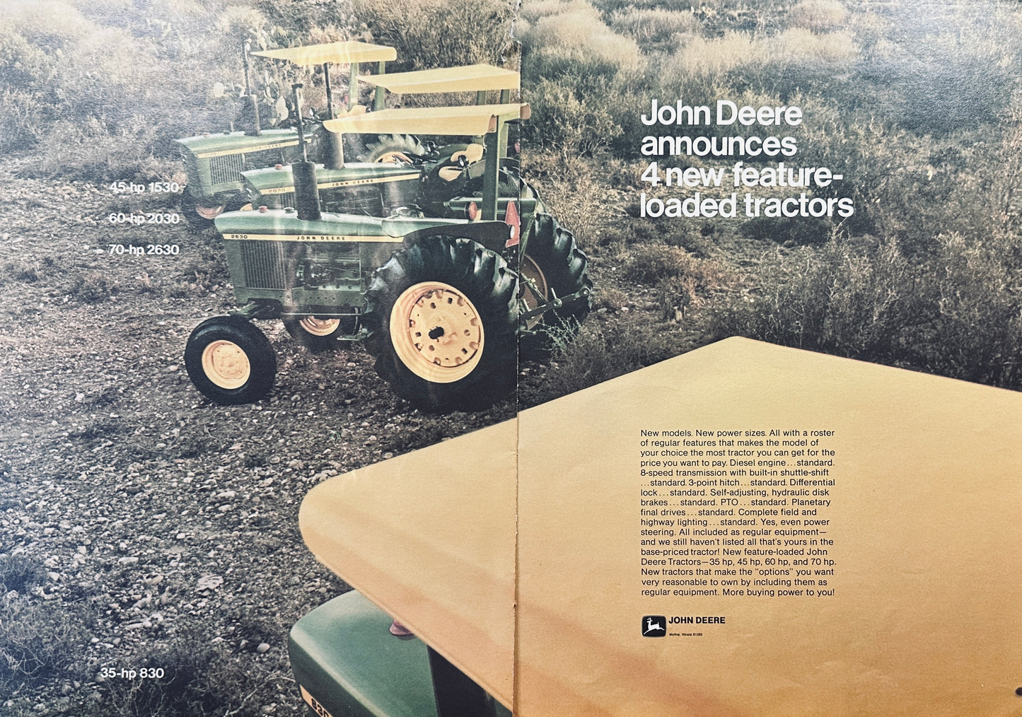 1973 2-Page John Deere Tractor Models 1530, 2030 And 2630 Ad #1197