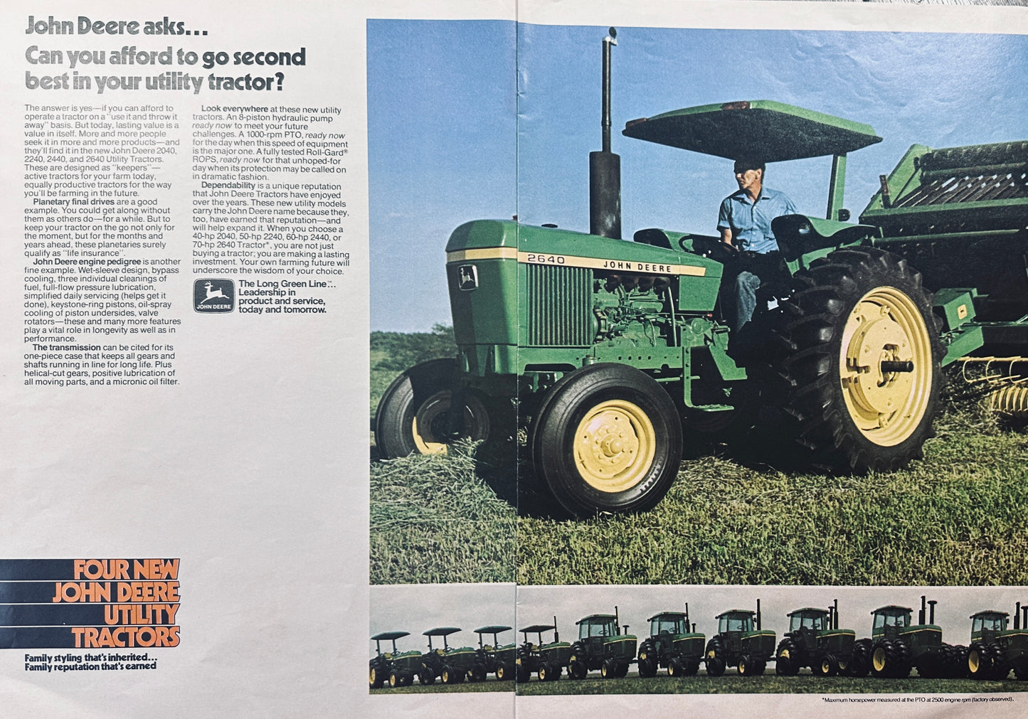 1975 John Deere Utility Tractors 2040, 2240, 2440, & 2640 Ad #1198