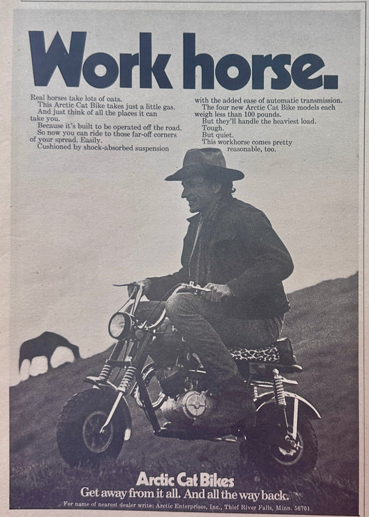 1971 Artic Cat Bikes - Work Horse - No Oats Required Ad #1254