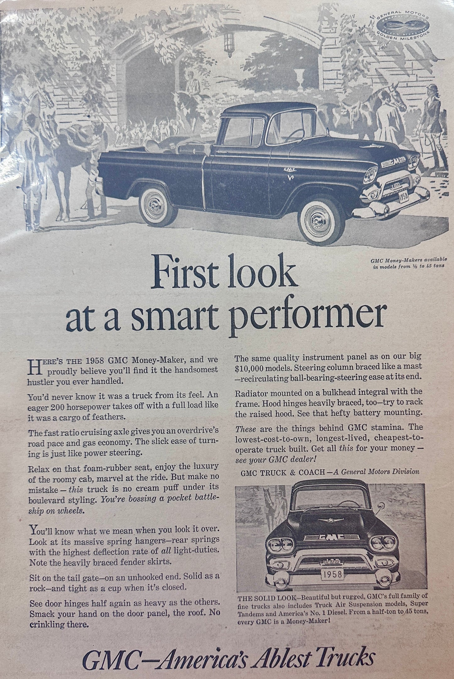 1957  AD for  1958 GMC 100 Money-Maker Pick-up Truck Ad #1258