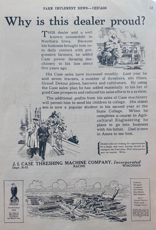 1928 J.I. Case & French & Hecht Steel Wheels (Rock Island)  Vintage Ad #1268