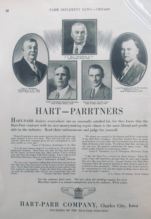 1929 Hart-Parr Company Charles City, Iowa - PARRtners Ad #1271