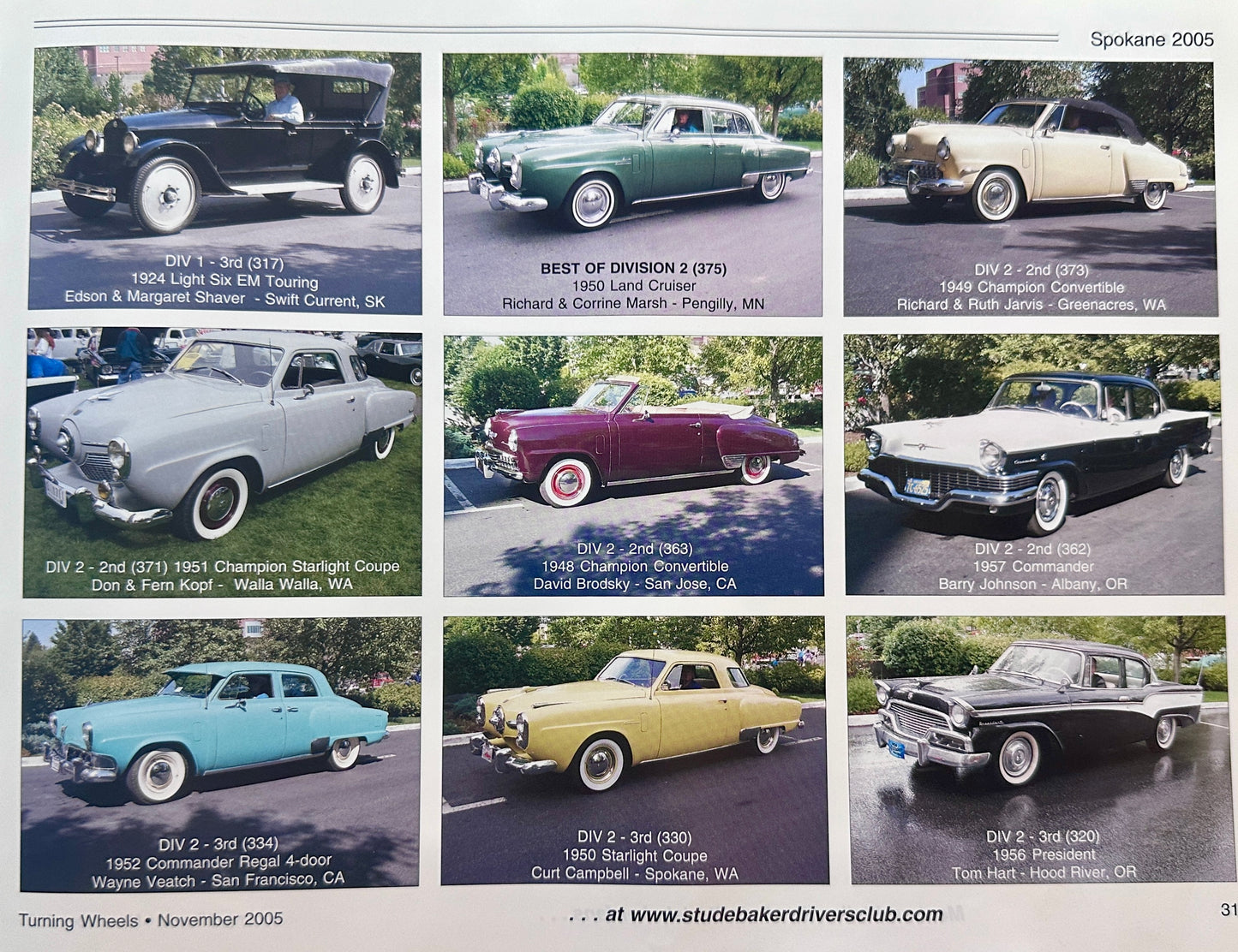 2005 Turning Wheels Vol 37 No. 11 (Nov) National Studebaker Meet SDC-2