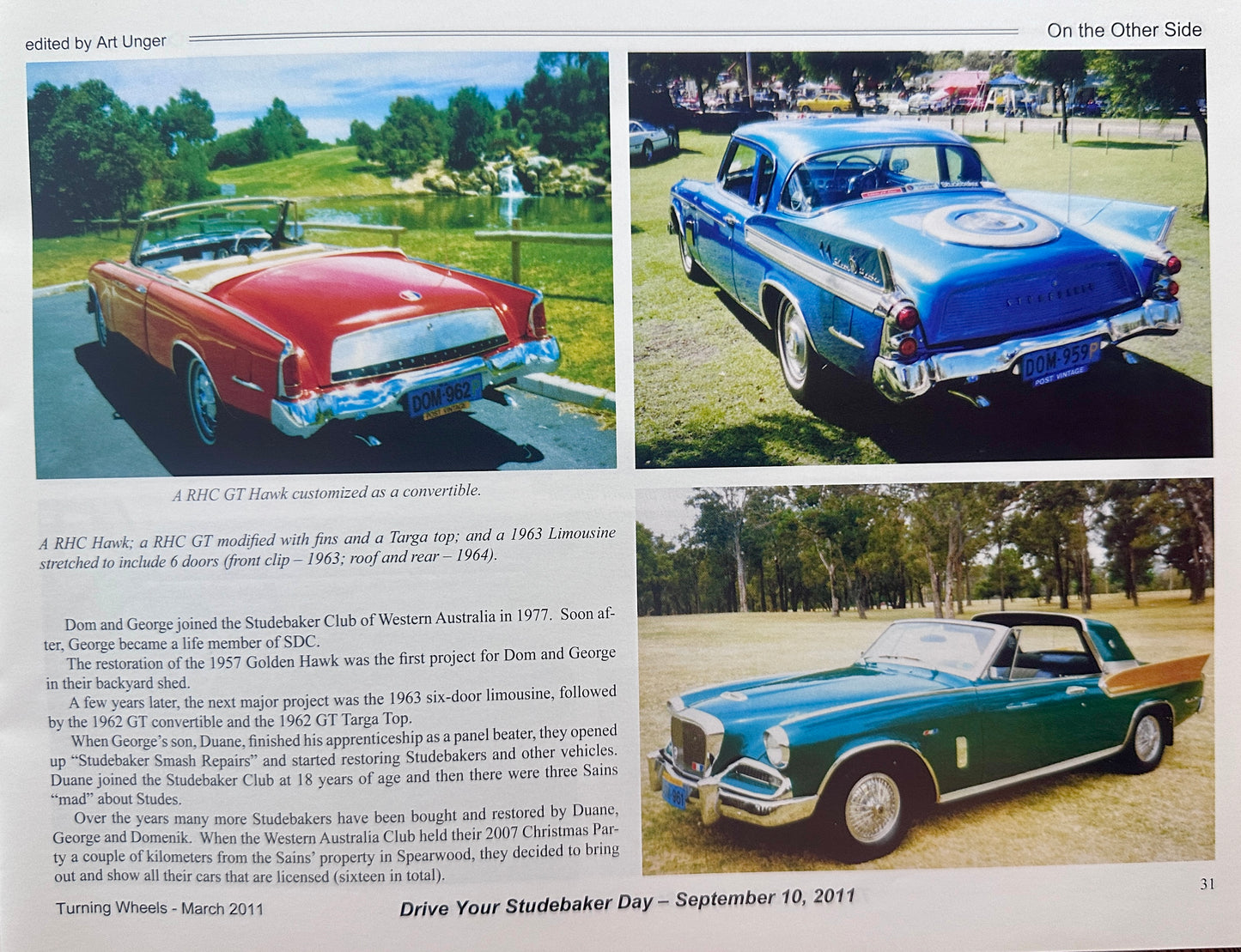 2011 Vol. 43 No.3 Turning Wheels - Studebaker - 1963 Lark - SDC-1