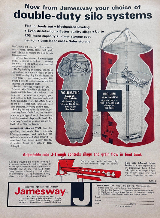 1962 Jamesway Double-Duty Silo Systems Ad #1290