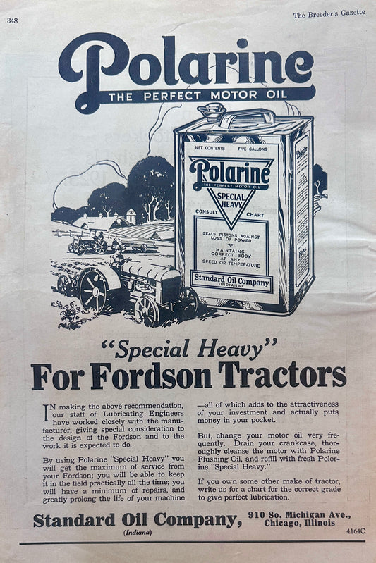 1925 Masterpiece Ad of Yesteryear - Polarine Motor Oil - Standard - #1302