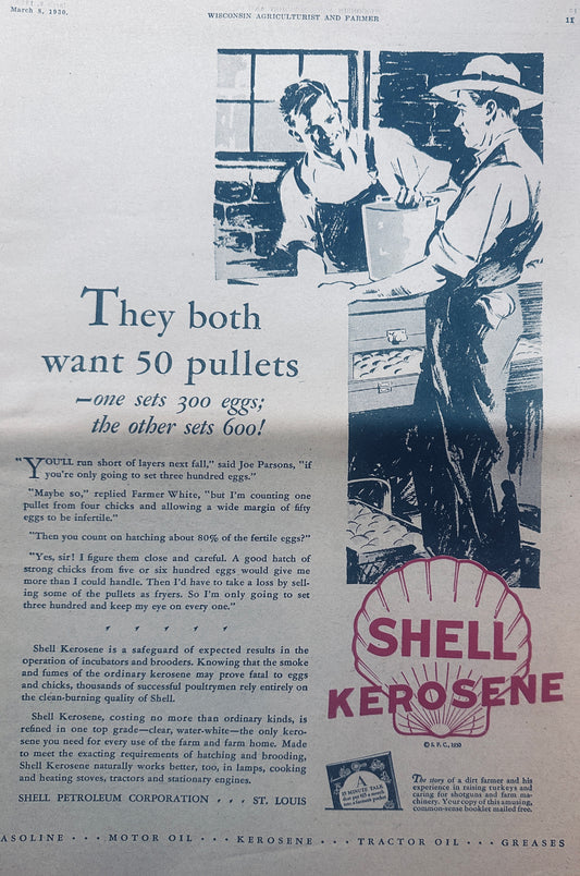 1930 Masterpiece Ad of Yesteryear - Shell Kerosene - Ad #1306