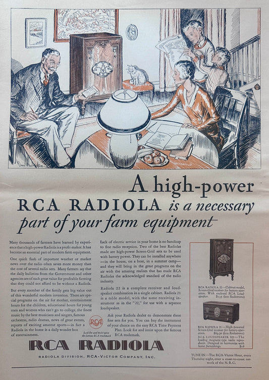 Masterpiece Ad of Yesteryear - RCA Radiola & Oakland Eight Sedan #1307