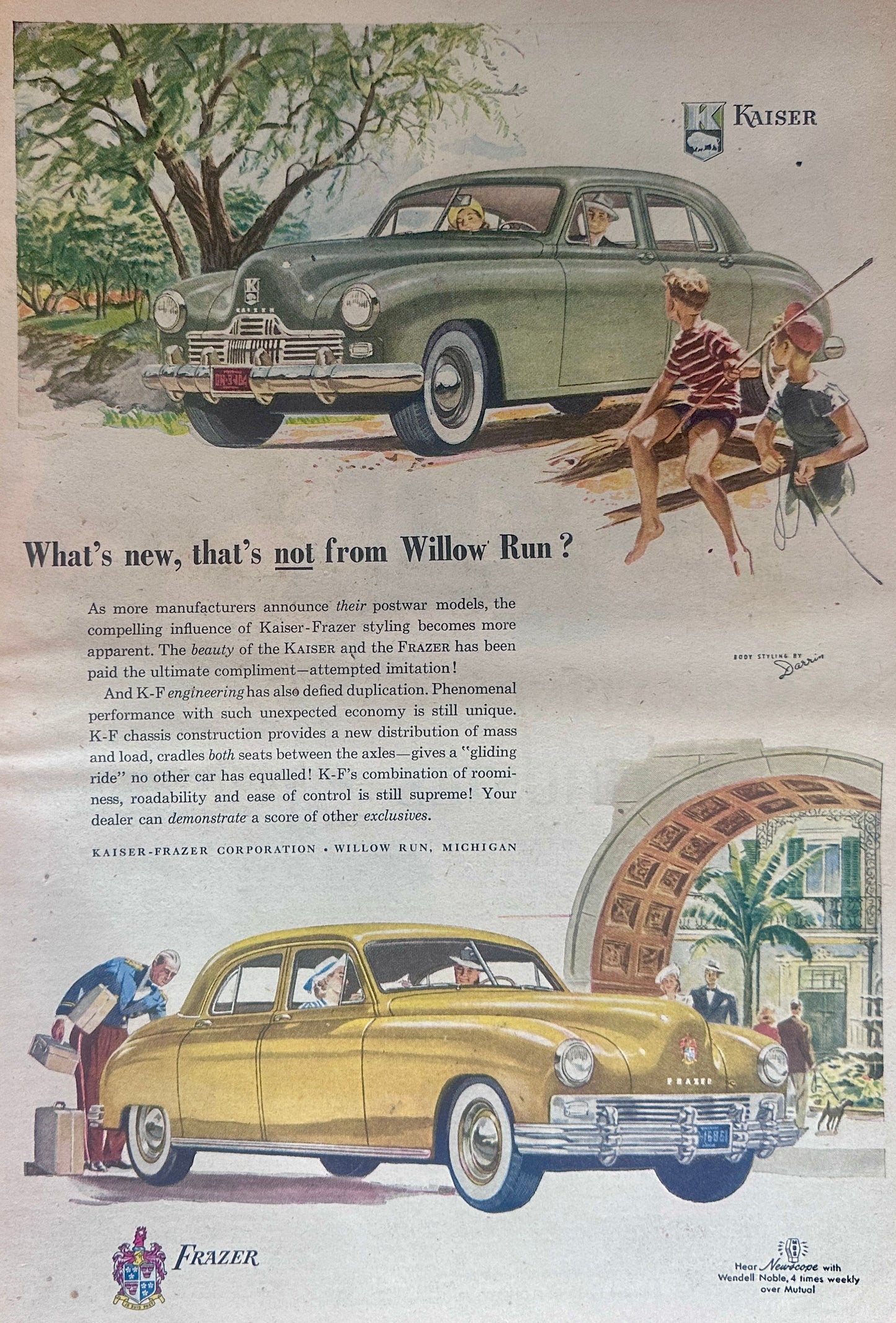 1948 Classic Kaiser-Frazer Masterpiece Ad of Yesteryear #1313