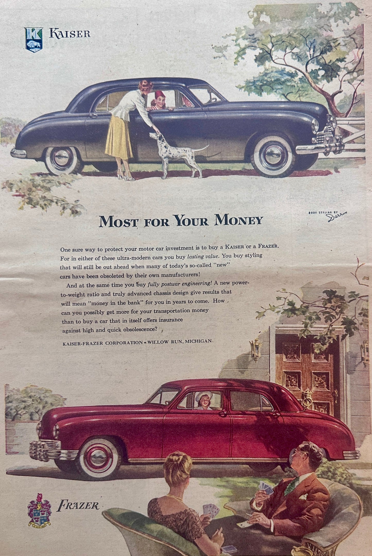 1948 Classic Kaiser-Frazer Masterpiece Ad of Yesteryear #1314