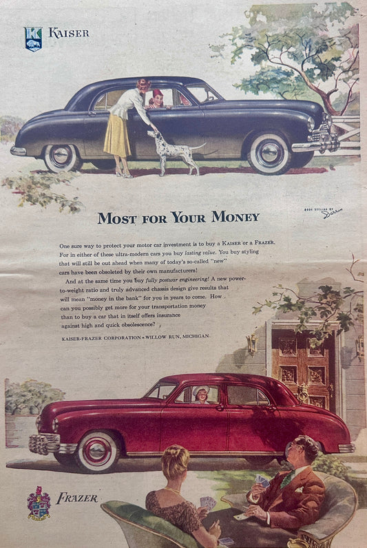 1948 Classic Kaiser-Frazer Masterpiece Ad of Yesteryear #1314