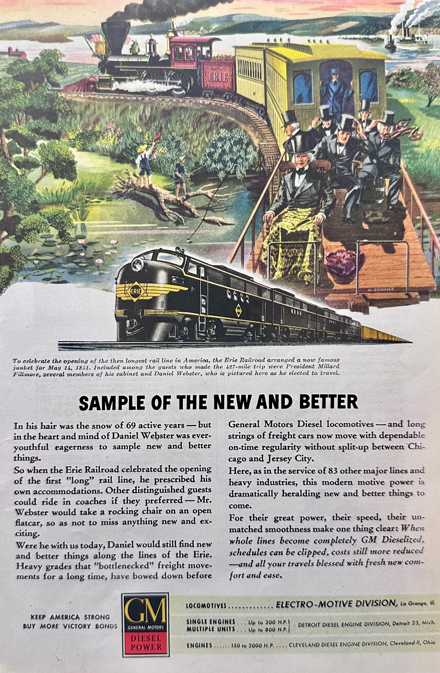 1945 WWII Era General Motors Locomotive - Erie Railroad - N978